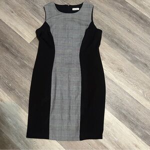 Calvin Klein Black and Gray Sleeveless Dress